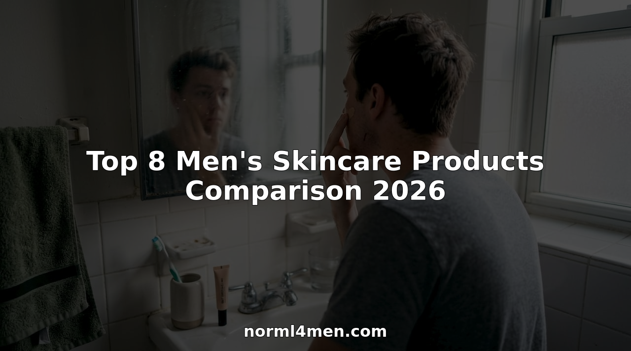 Man using skincare in morning bathroom routine