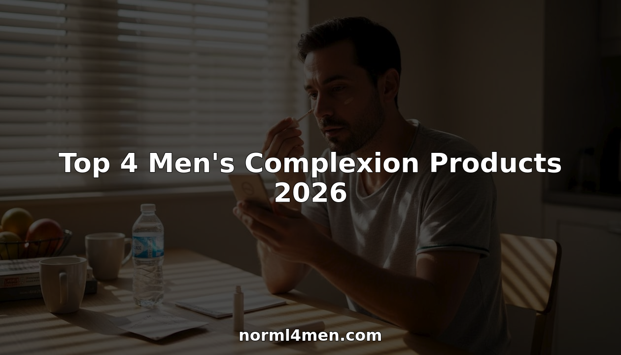 Man using complexion products in morning routine